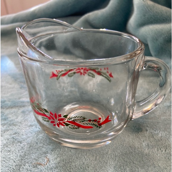 Poinsettia And Ribbon Christmas Holiday Creamer - Picture 1 of 7